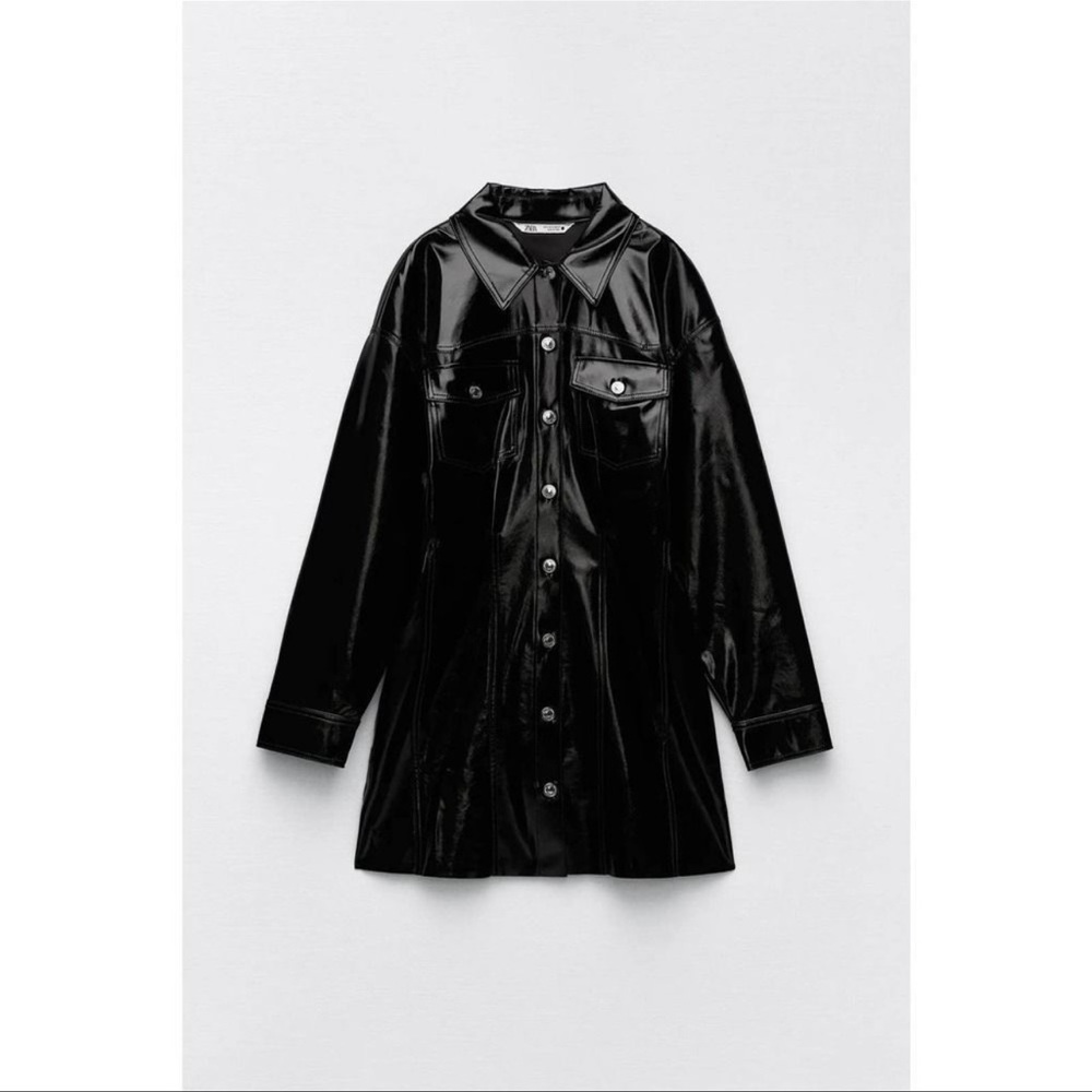 Zara patent leather mini dress